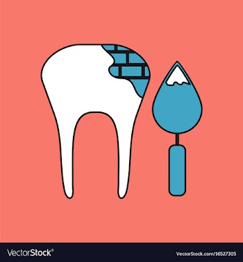 Flat icon design collection tooth with tool vector image