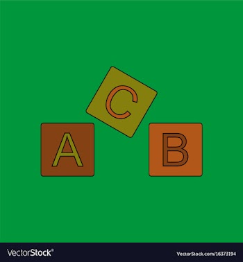 Flat icon design collection toy blocks vector image