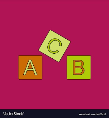 Flat icon design collection toy blocks vector image