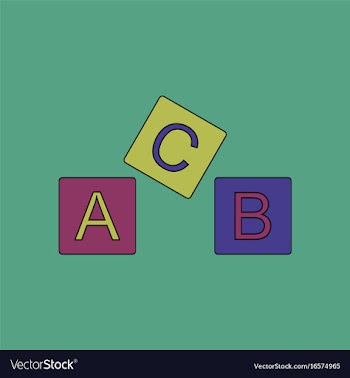 Flat icon design collection toy blocks vector image