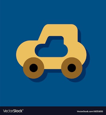 Flat icon design collection toy car in sticker vector image