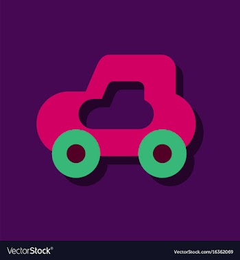 Flat icon design collection toy car in sticker vector image