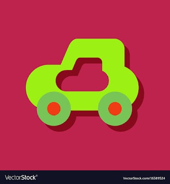 Flat icon design collection toy car in sticker vector image
