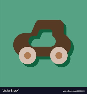 Flat icon design collection toy car in sticker vector image