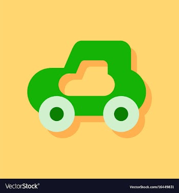 Flat icon design collection toy car in sticker vector image