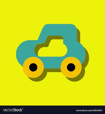 Flat icon design collection toy car in sticker vector image