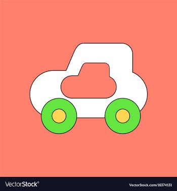 Flat icon design collection toy car vector image