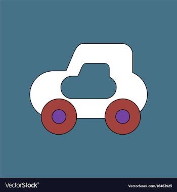 Flat icon design collection toy car vector image