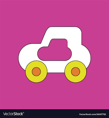 Flat icon design collection toy car vector image