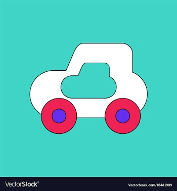 Flat icon design collection toy car vector image