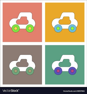 Flat icon design collection toy car vector image