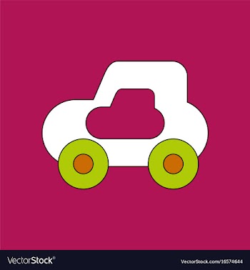 Flat icon design collection toy car vector image