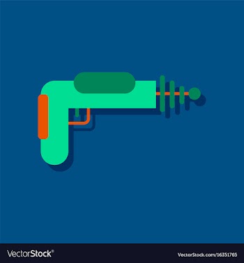 Flat icon design collection toy gun in sticker vector image