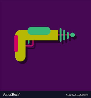 Flat icon design collection toy gun in sticker vector image