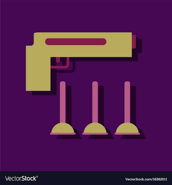 Flat icon design collection toy gun in sticker vector image
