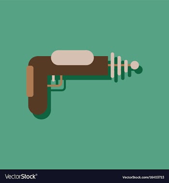 Flat icon design collection toy gun in sticker vector image