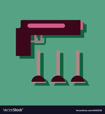 Flat icon design collection toy gun in sticker vector image