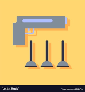Flat icon design collection toy gun in sticker vector image