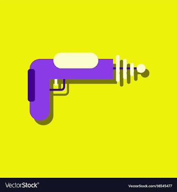 Flat icon design collection toy gun in sticker vector image