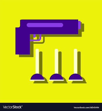 Flat icon design collection toy gun in sticker vector image