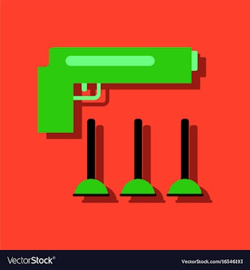 Flat icon design collection toy gun in sticker vector image