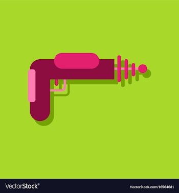 Flat icon design collection toy gun in sticker vector image