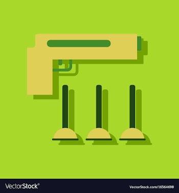 Flat icon design collection toy gun in sticker vector image