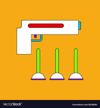 Flat icon design collection toy gun vector image