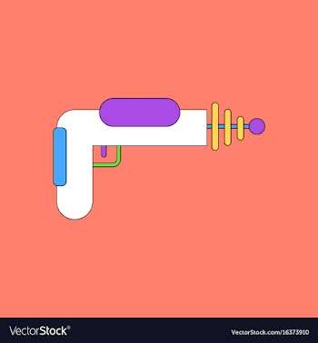 Flat icon design collection toy gun vector image
