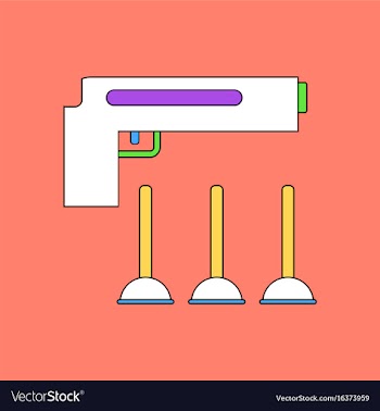 Flat icon design collection toy gun vector image