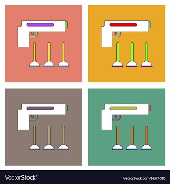Flat icon design collection toy gun vector image