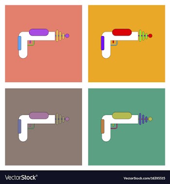 Flat icon design collection toy gun vector image