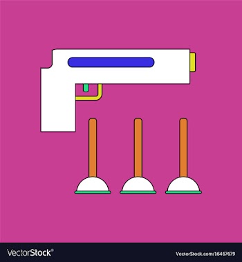 Flat icon design collection toy gun vector image