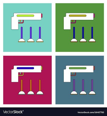 Flat icon design collection toy gun vector image