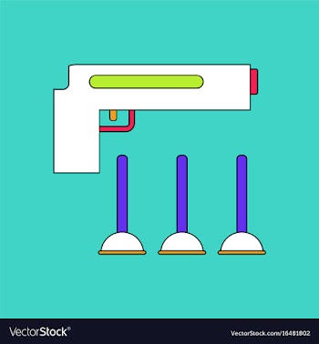 Flat icon design collection toy gun vector image