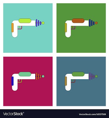 Flat icon design collection toy gun vector image