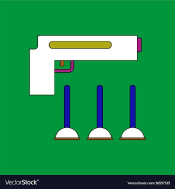 Flat icon design collection toy gun vector image