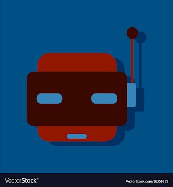 Flat icon design collection toy robot face in vector image