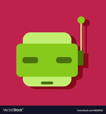Flat icon design collection toy robot face in vector image