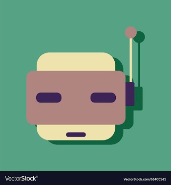 Flat icon design collection toy robot face in vector image