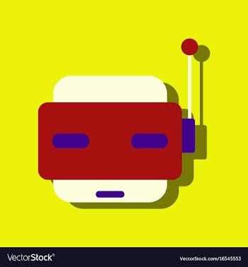 Flat icon design collection toy robot face in vector image