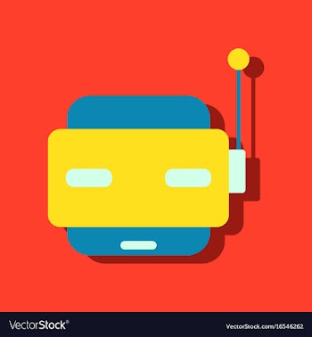 Flat icon design collection toy robot face in vector image