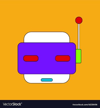 Flat icon design collection toy robot face vector image