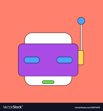 Flat icon design collection toy robot face vector image