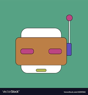 Flat icon design collection toy robot face vector image