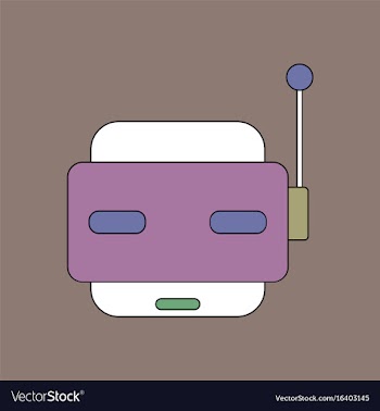 Flat icon design collection toy robot face vector image