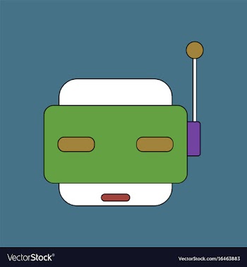 Flat icon design collection toy robot face vector image