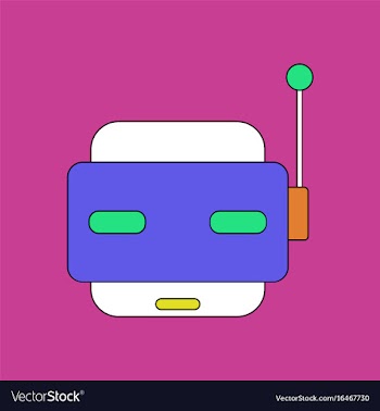Flat icon design collection toy robot face vector image