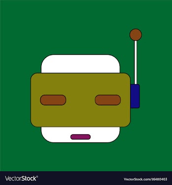 Flat icon design collection toy robot face vector image