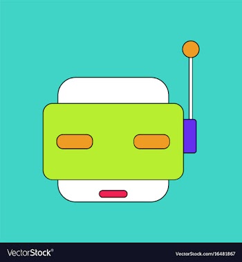 Flat icon design collection toy robot face vector image